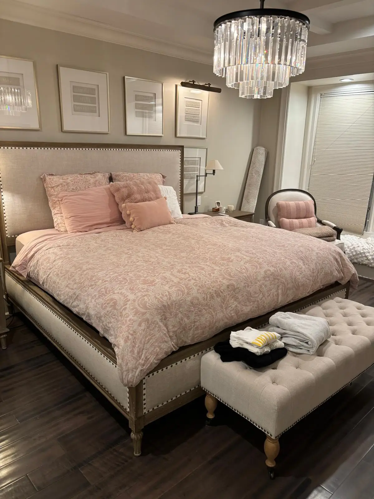 Bedroom with neatly made bed