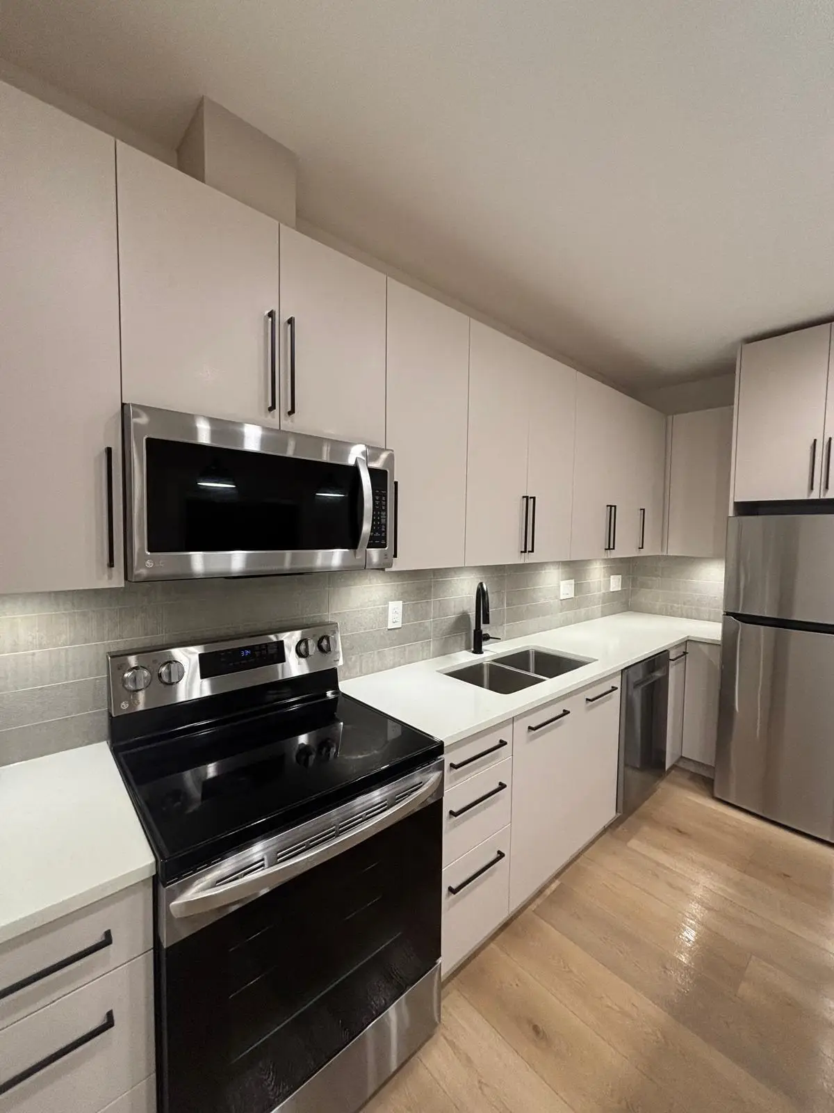 Modern kitchen with stainless steel appliances
